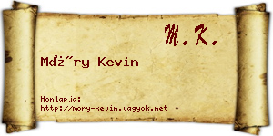Móry Kevin névjegykártya
